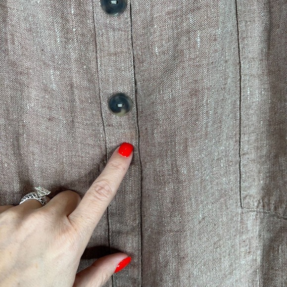 Flax by Angelheart Women's 100% Linen Midi Skirt‎ Elastic Waist Beige - Picture 5 of 12